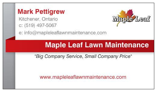 Maple Leaf Lawn Maintenance Business Card